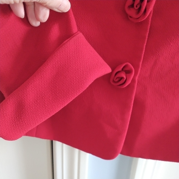 Suit Studio New York True Red Rose Button Blazer Jacket 14 - Picture 6 of 14